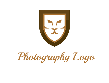 lion face in shield logo