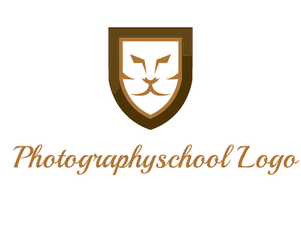 lion face in shield logo