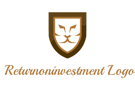 lion face in shield logo