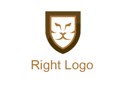 lion face in shield logo