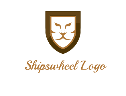 lion face in shield logo