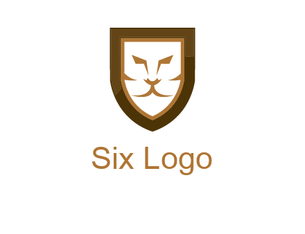 lion face in shield logo