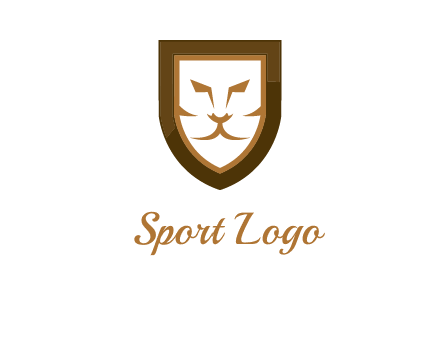 lion face in shield logo