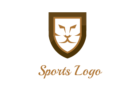 lion face in shield logo