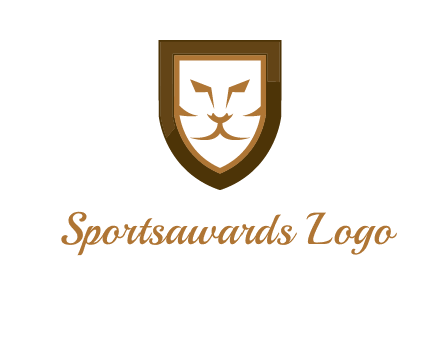 lion face in shield logo
