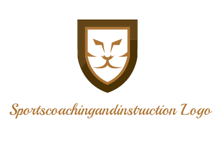 lion face in shield logo