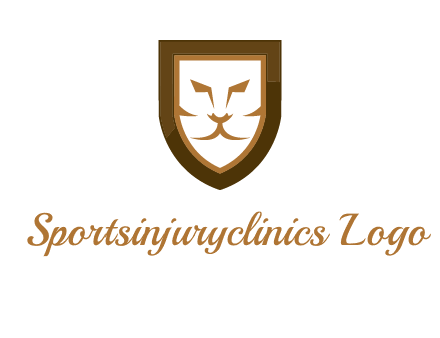 lion face in shield logo