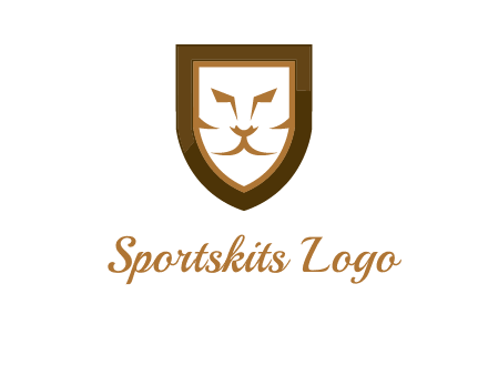lion face in shield logo