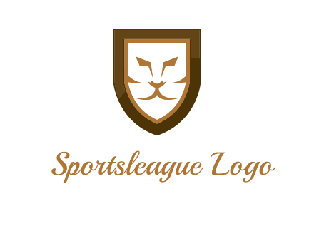 lion face in shield logo