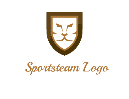 lion face in shield logo