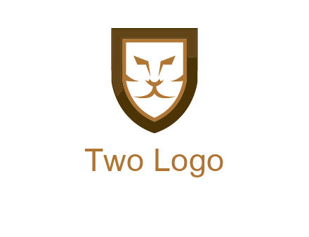 lion face in shield logo