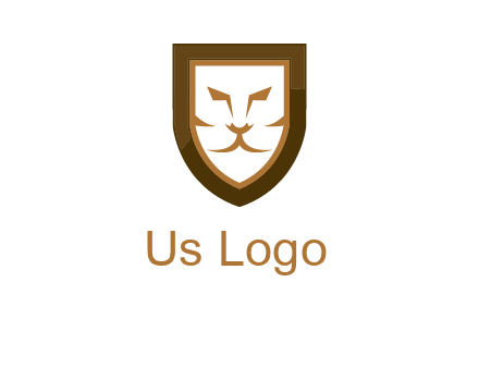lion face in shield logo