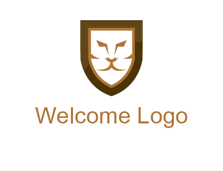 lion face in shield logo