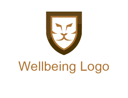 lion face in shield logo