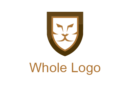 lion face in shield logo