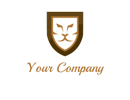 lion face in shield logo