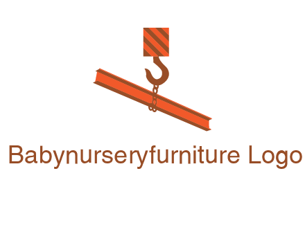 crane hook lifting beam construction logo