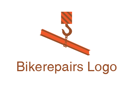crane hook lifting beam construction logo