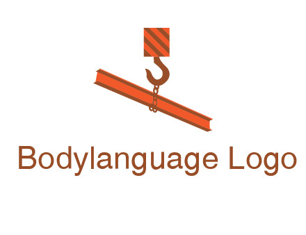 crane hook lifting beam construction logo