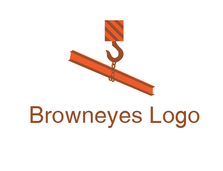crane hook lifting beam construction logo