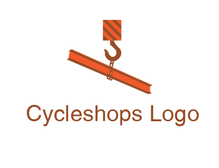 crane hook lifting beam construction logo