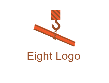 crane hook lifting beam construction logo