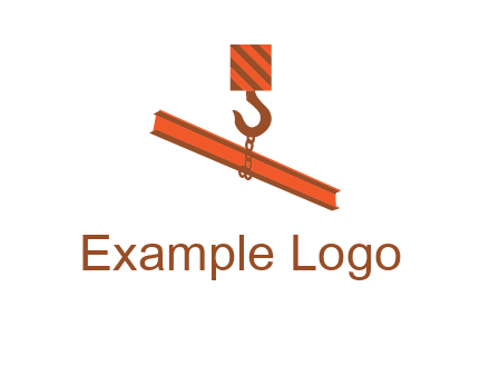 crane hook lifting beam construction logo