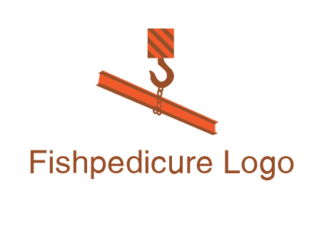 crane hook lifting beam construction logo