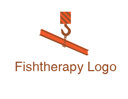 crane hook lifting beam construction logo