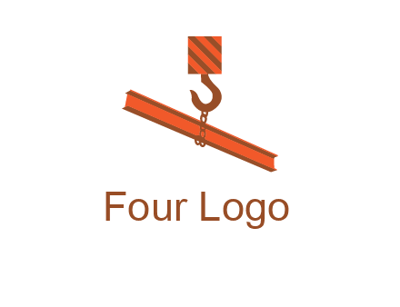 crane hook lifting beam construction logo