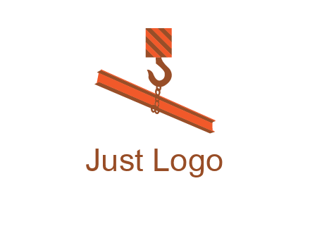 crane hook lifting beam construction logo