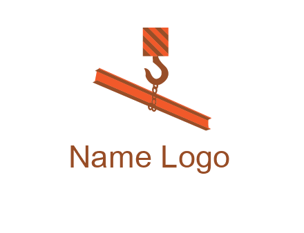 crane hook lifting beam construction logo