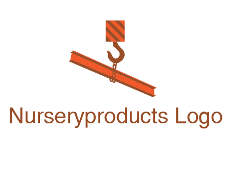 crane hook lifting beam construction logo