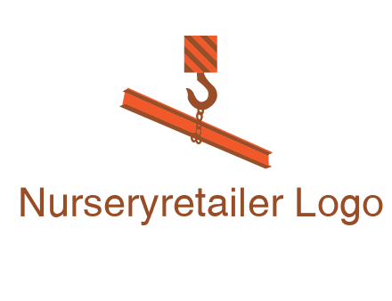 crane hook lifting beam construction logo