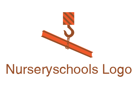 crane hook lifting beam construction logo
