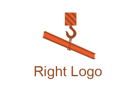crane hook lifting beam construction logo