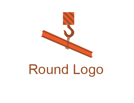 crane hook lifting beam construction logo