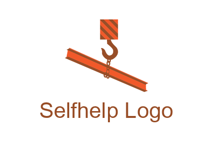crane hook lifting beam construction logo