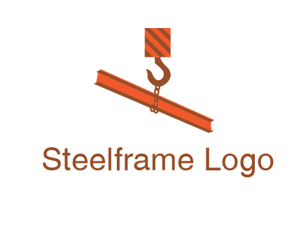 crane hook lifting beam construction logo