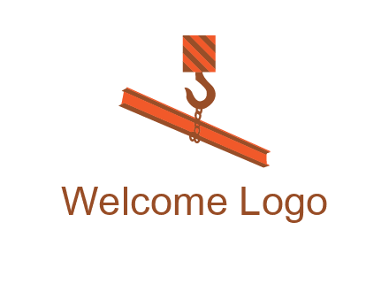 crane hook lifting beam construction logo