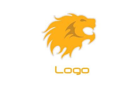 lion head sun flame logo