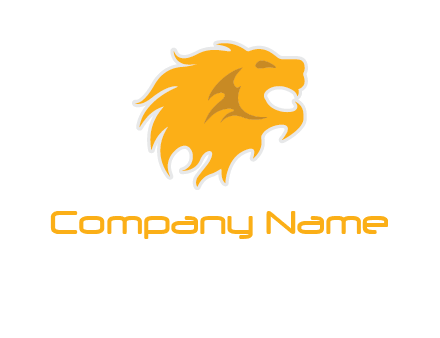 lion head sun flame logo