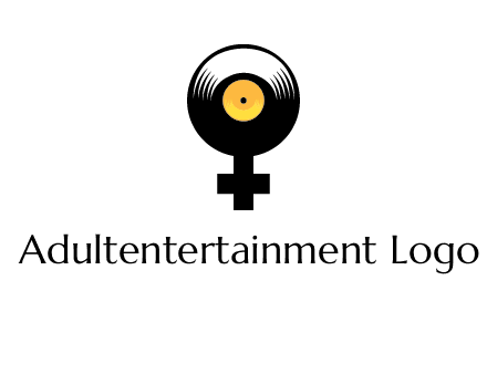 cross sign with gramophone cd logo