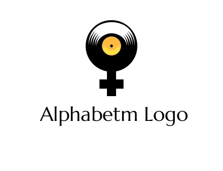 cross sign with gramophone cd logo