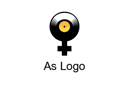 cross sign with gramophone cd logo