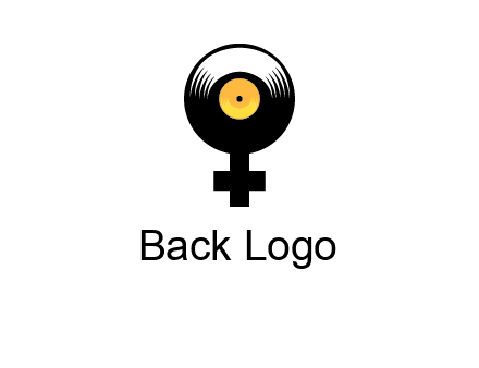 cross sign with gramophone cd logo