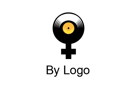 cross sign with gramophone cd logo