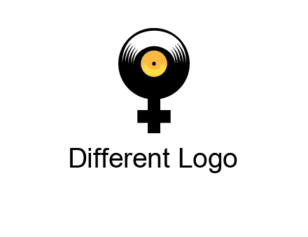 cross sign with gramophone cd logo