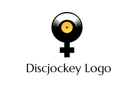 cross sign with gramophone cd logo