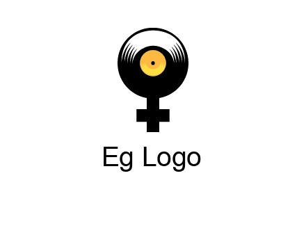 cross sign with gramophone cd logo